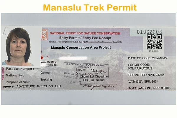 Manaslu Circuit Trek Permit