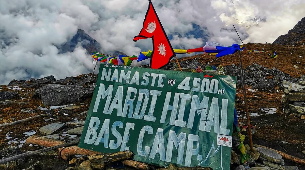 Mardi Himal Base Camp Altitude 4500m.