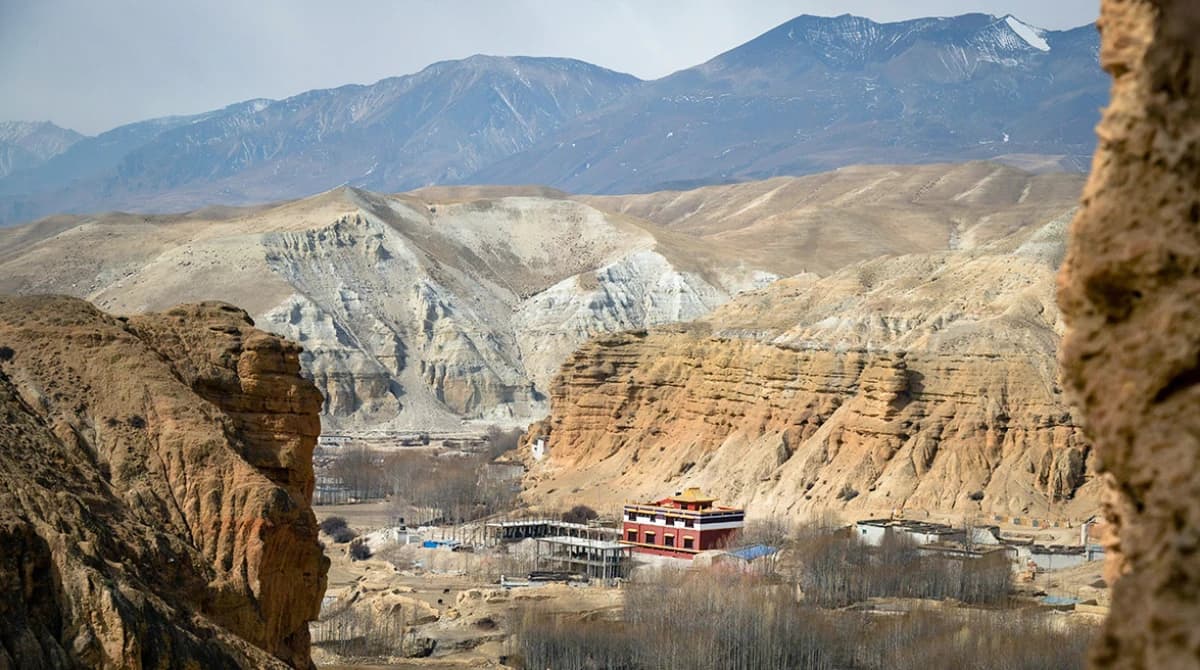 Lomanthang valley seen during the Upper mustang Jeep Tour