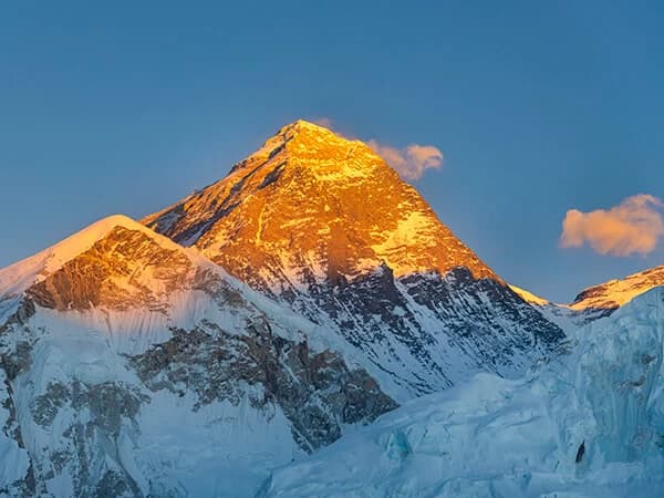Sunset on the top of the Mount Everest